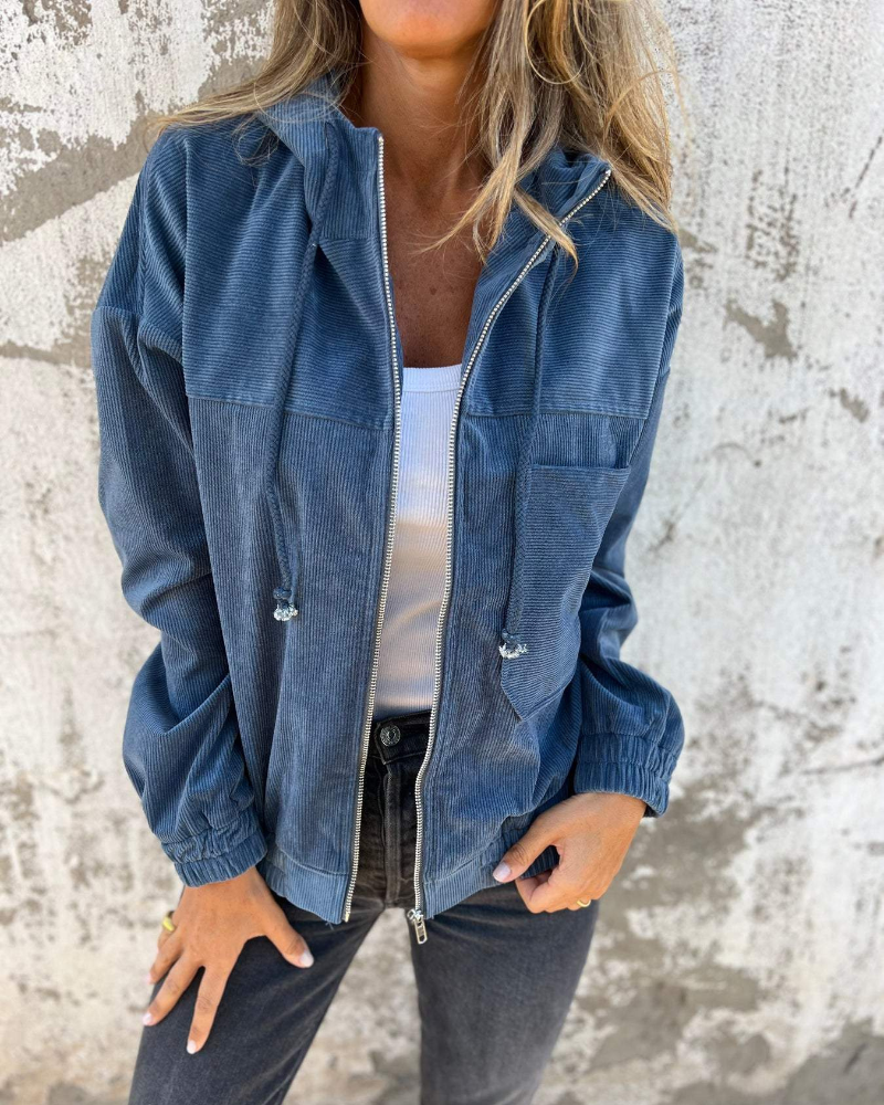 Bella™ | Cord Hooded Jacket with Zipper