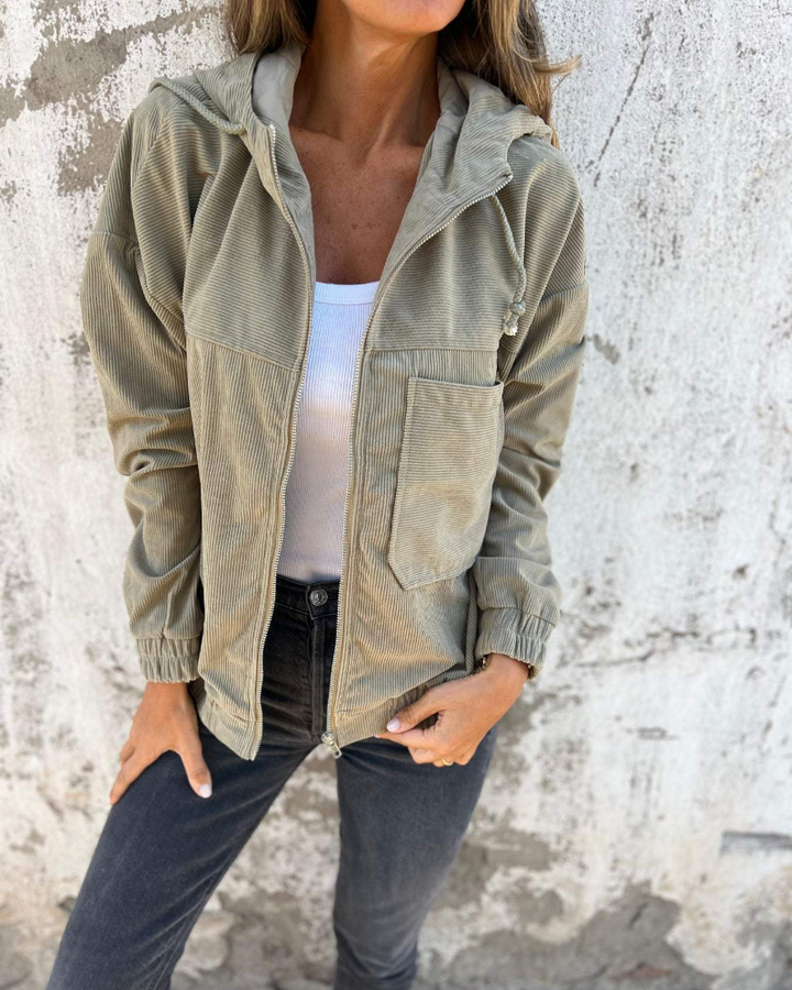 Bella™ | Cord Hooded Jacket with Zipper