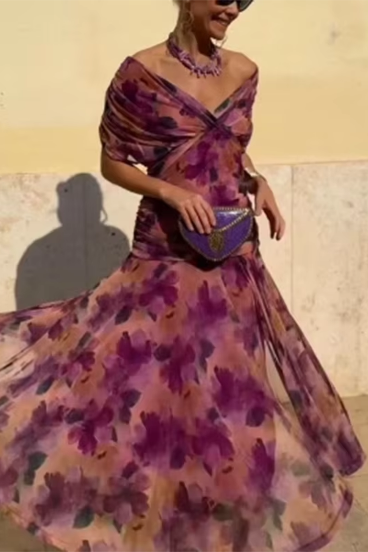 Louise - Elegant Maxi Dress with V-Neck