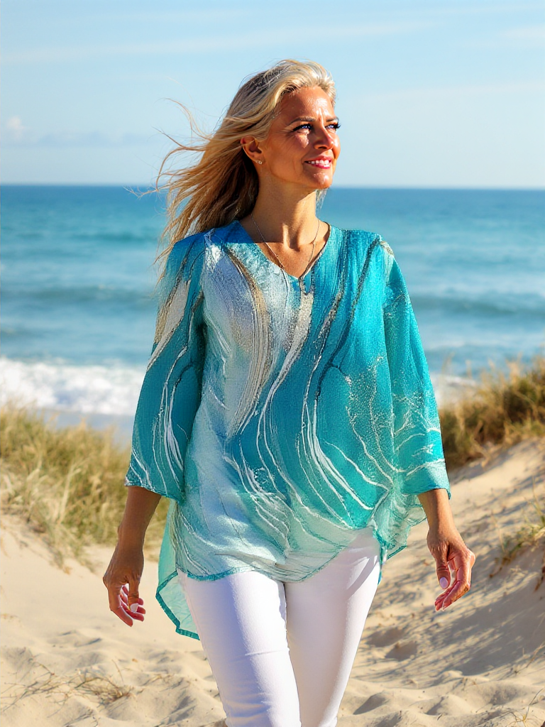 LOREINA - OMBRÉ BLOUSE WITH ELEGANT COLOUR FADE