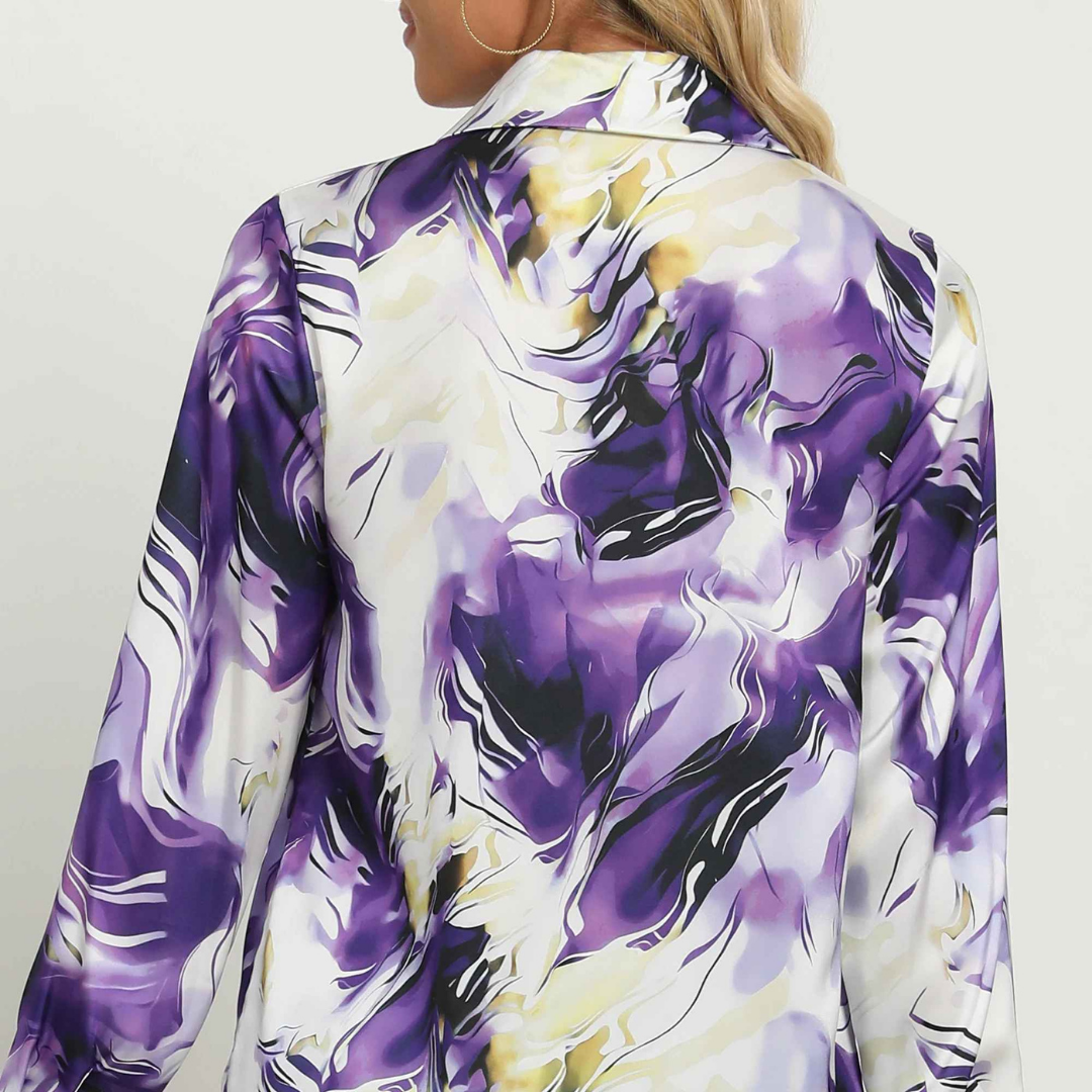 LYANNE - SWIRL PRINT BLOUSE