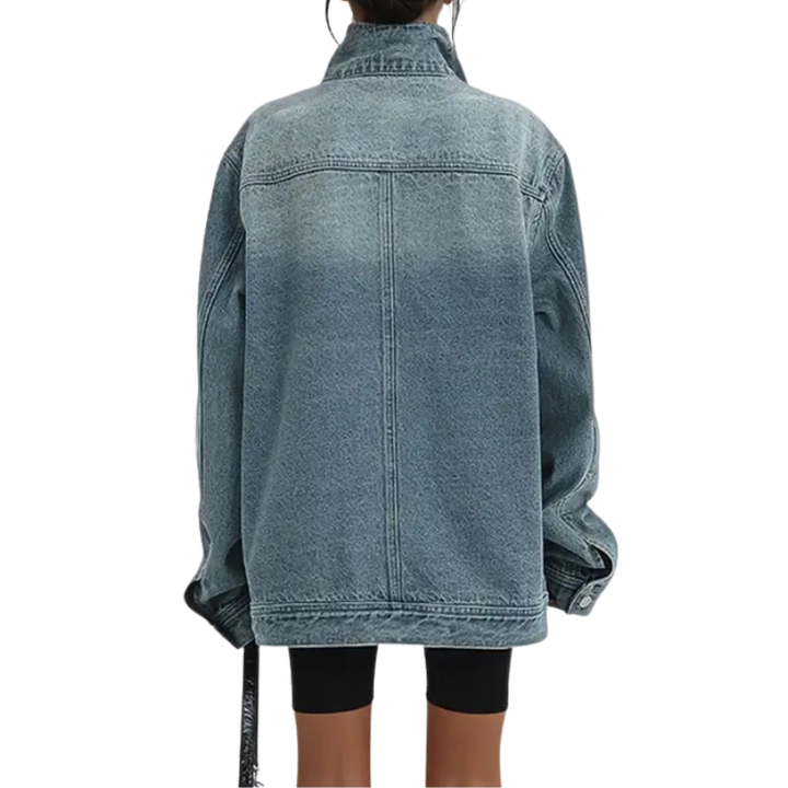 SKYE - VINTAGE WASHED HIGH NECK ASYMMETRIC JACKET