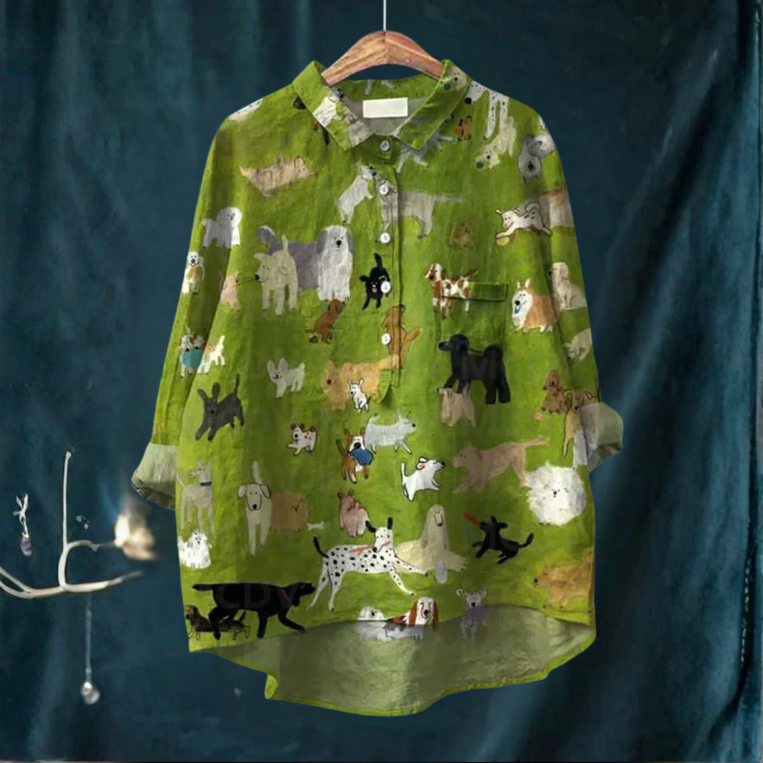 KOORI - DOG PRINT BLOUSE
