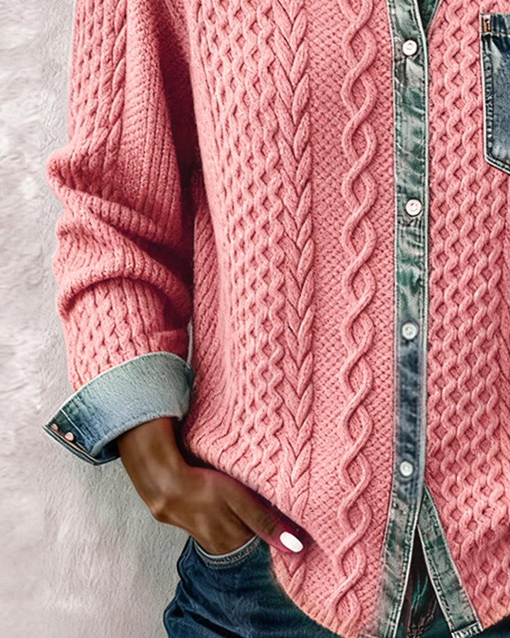 JANE - SOFT DENIM PATCHWORK SHIRT