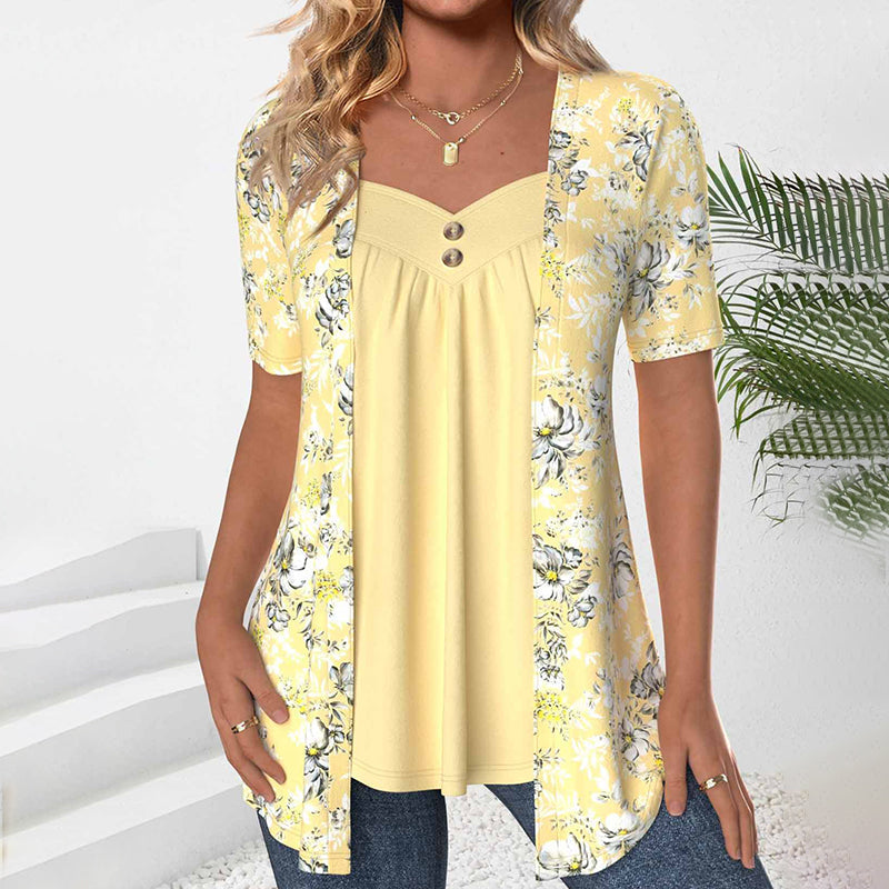 FIANELLA - ELEGANT FLORAL BLOUSE WITH FLOWY FIT