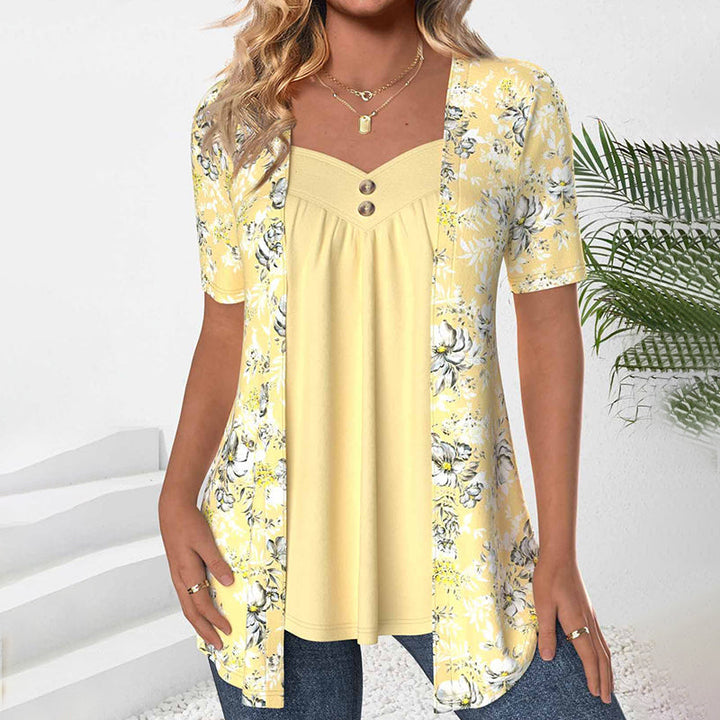 FIANELLA - ELEGANT FLORAL BLOUSE WITH FLOWY FIT