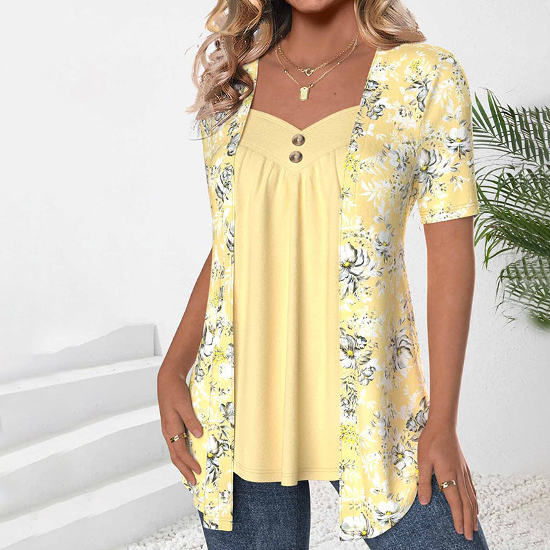FIANELLA - ELEGANT FLORAL BLOUSE WITH FLOWY FIT