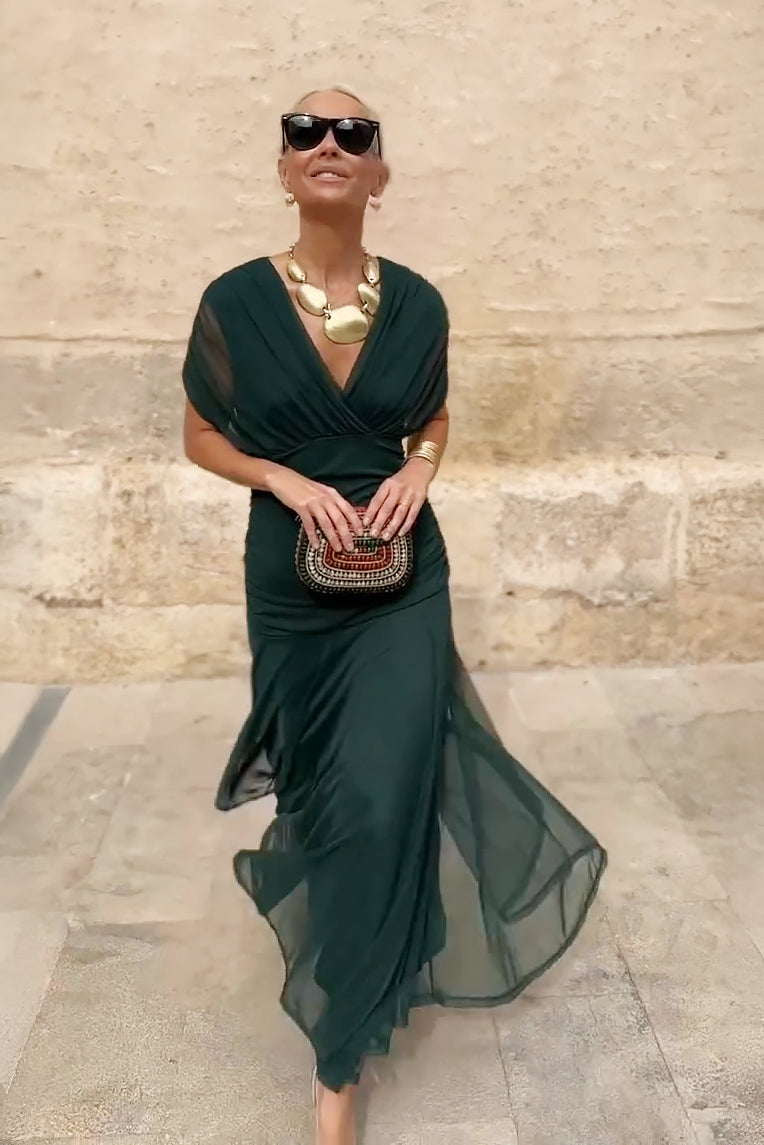Louise - Elegant Maxi Dress with V-Neck
