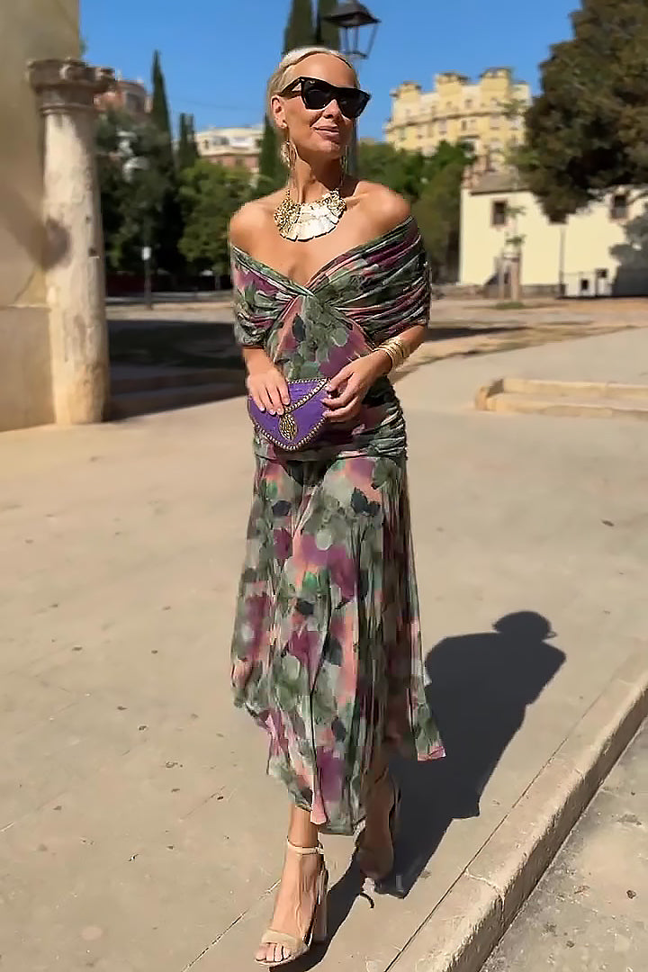 Louise - Elegant Maxi Dress with V-Neck