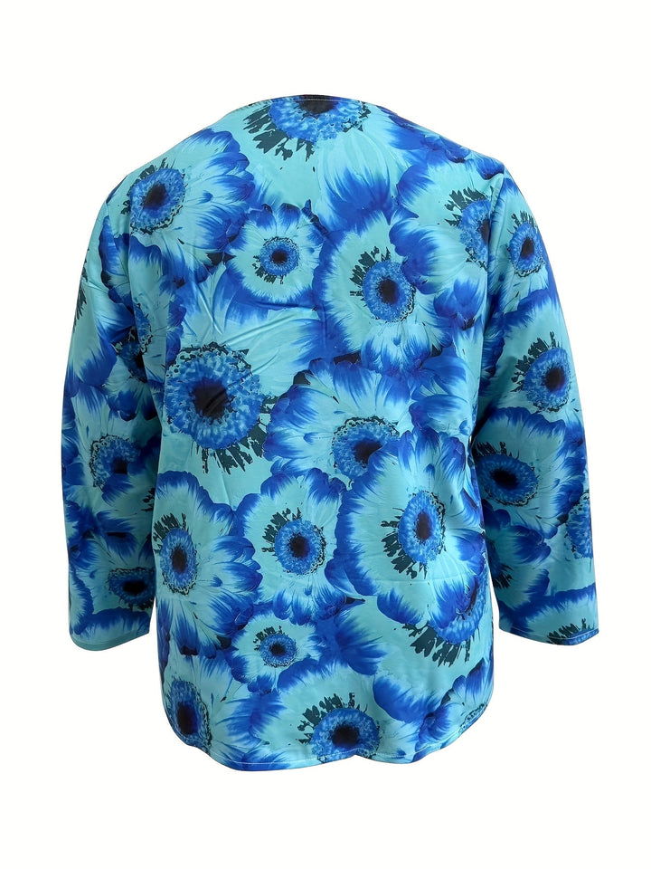 SELIRA - WATERVOLOUR FLORAL SLEEVE BLOUSE