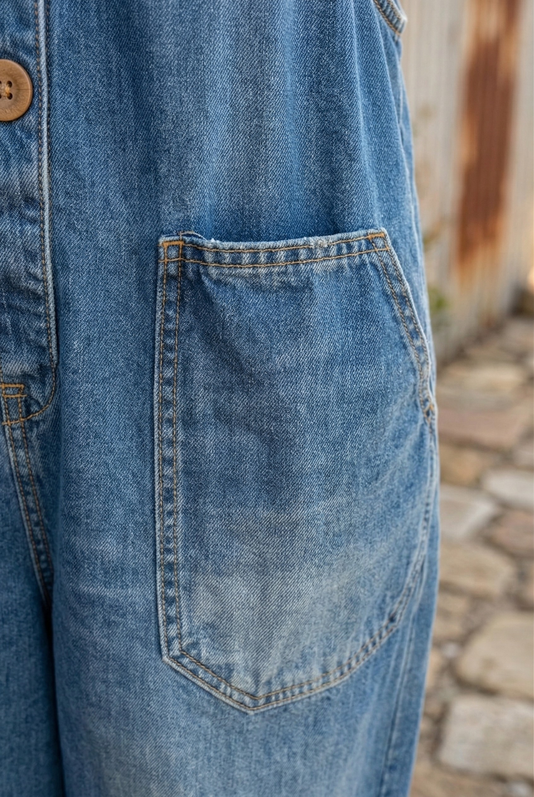 Saylor - Vintage Washed Denim Dungaree