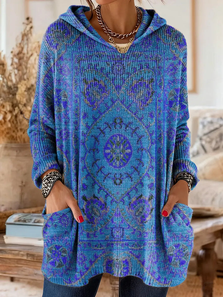 Victoria™ Retro Ethnic Print Hooded Tunic