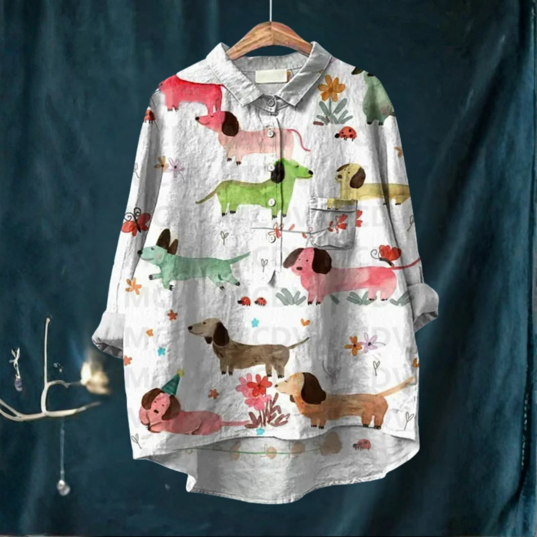 KOORI - DOG PRINT BLOUSE
