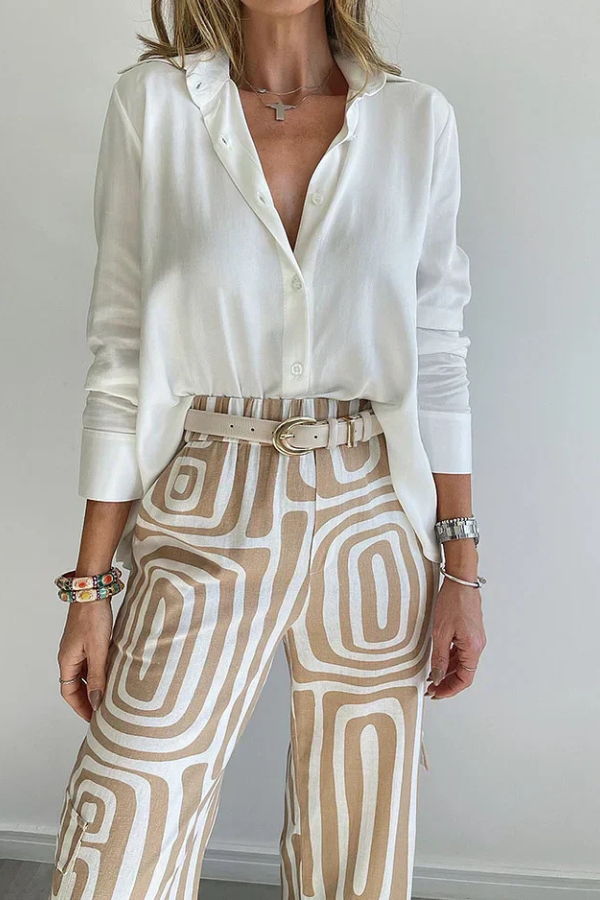 OLIVIA - STYLISH TROUSER SET WITH BLOUSE & BELT