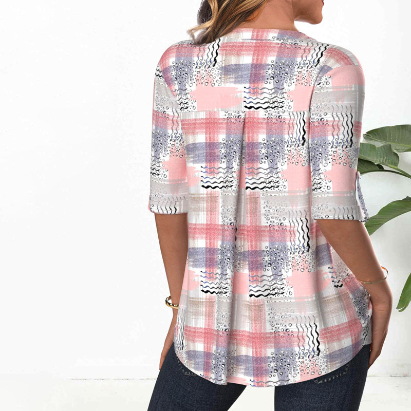 TALINA - PRINTED CASUAL BLOUSE WITH RELAXED FIT