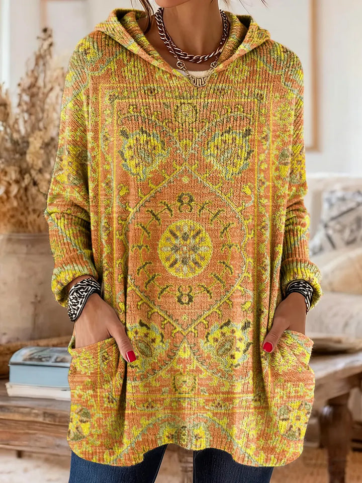 Victoria™ Retro Ethnic Print Hooded Tunic