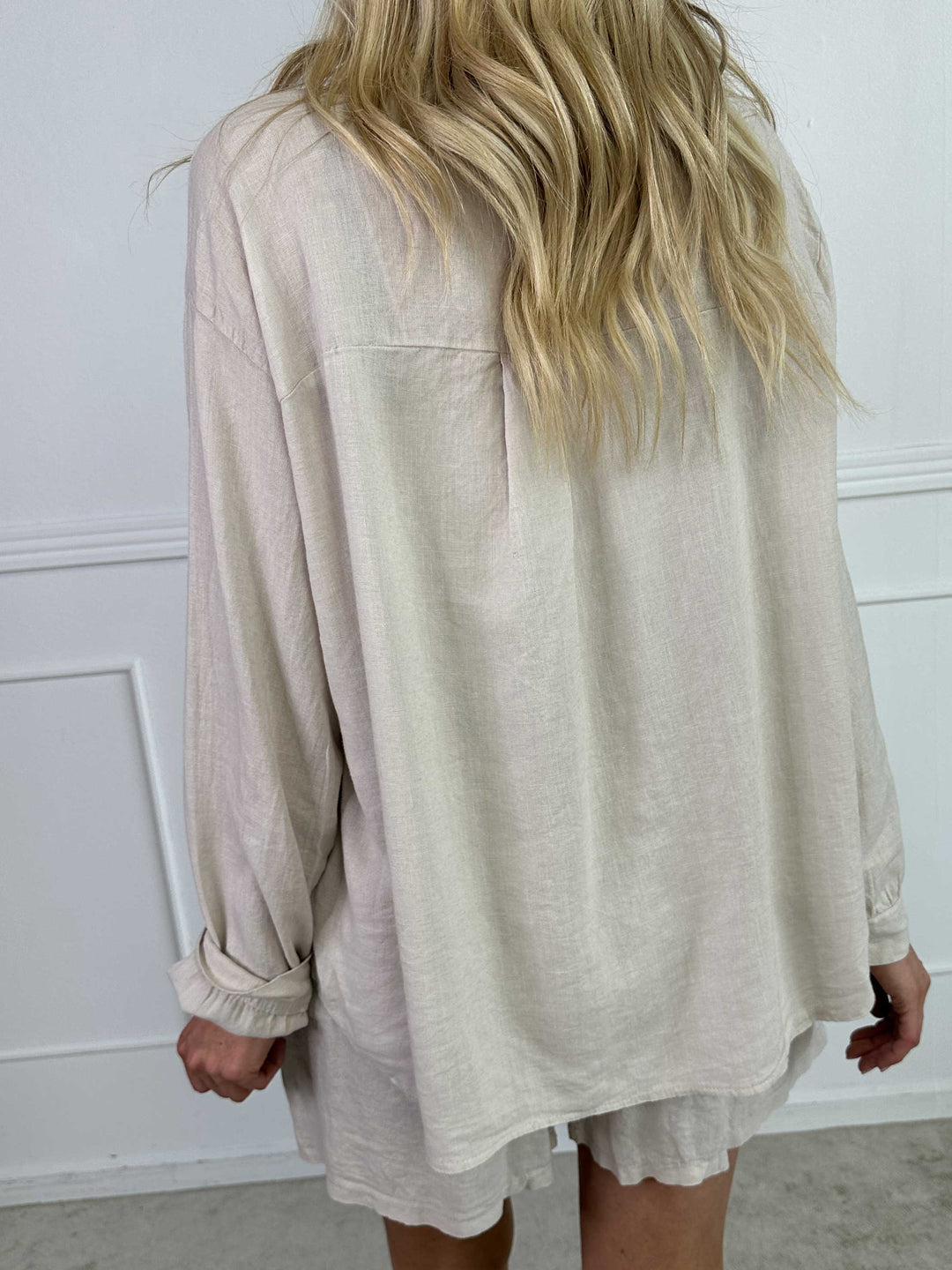 YONARA - SOLID COLOUR SHIRT IN VISCOSE & LINEN BLEND