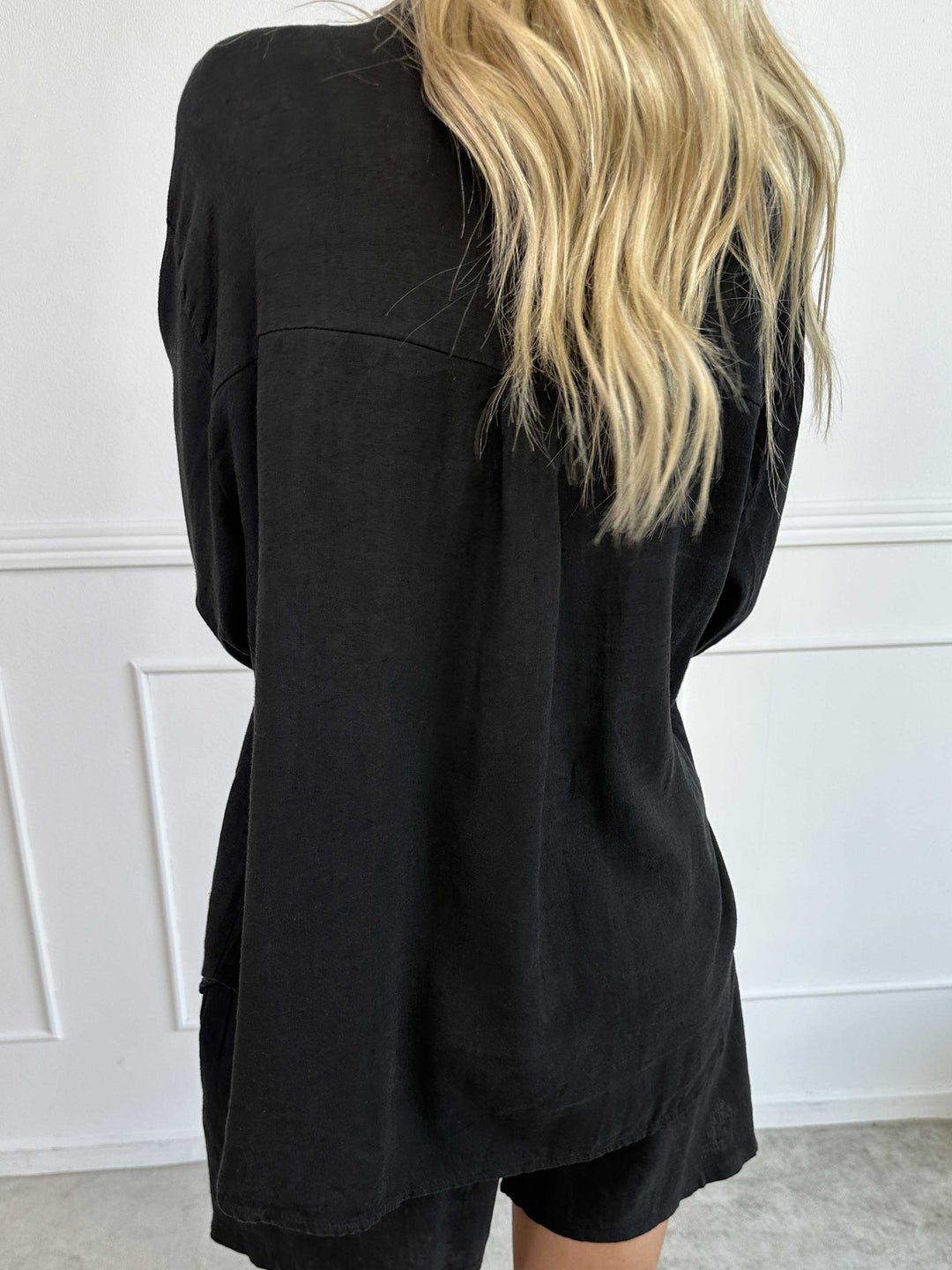 YONARA - SOLID COLOUR SHIRT IN VISCOSE & LINEN BLEND