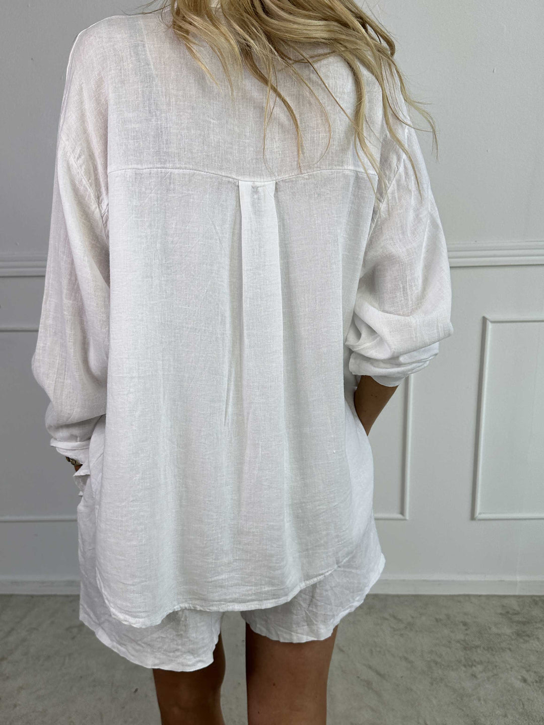 YONARA - SOLID COLOUR SHIRT IN VISCOSE & LINEN BLEND