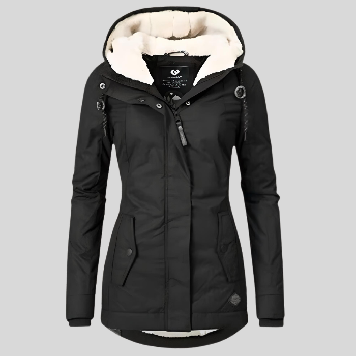 ALIENOR - LONG JACKET WITH HOOD AND LINING