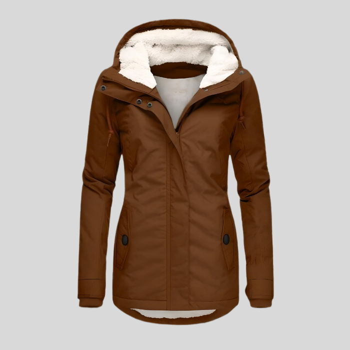 ALIENOR - LONG JACKET WITH HOOD AND LINING