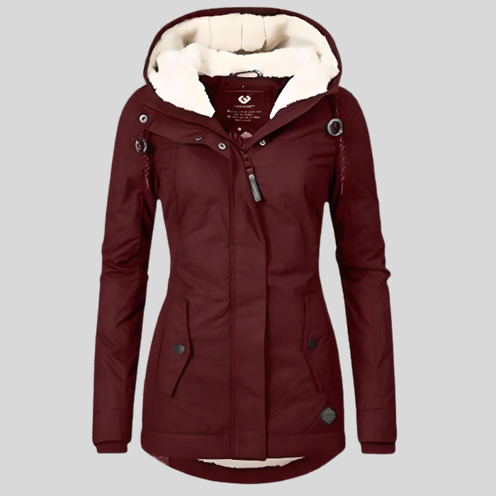 ALIENOR - LONG JACKET WITH HOOD AND LINING