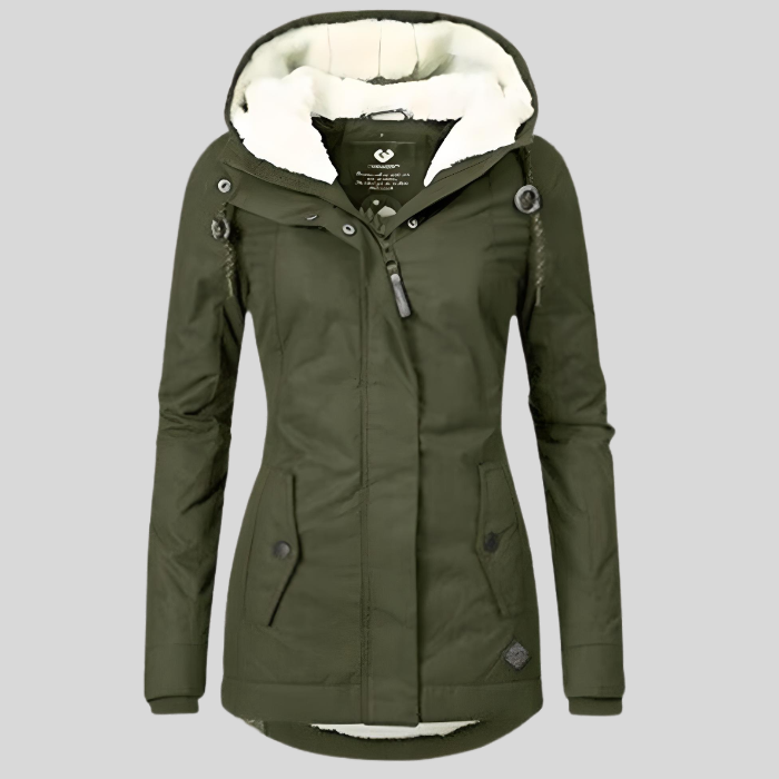 ALIENOR - LONG JACKET WITH HOOD AND LINING