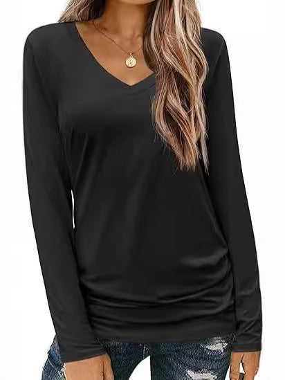 LORENE - CLASSIC V-NECK LONG SLEEVE TOP
