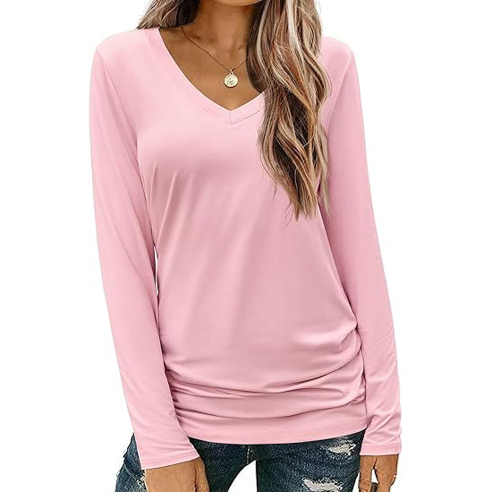 LORENE - CLASSIC V-NECK LONG SLEEVE TOP