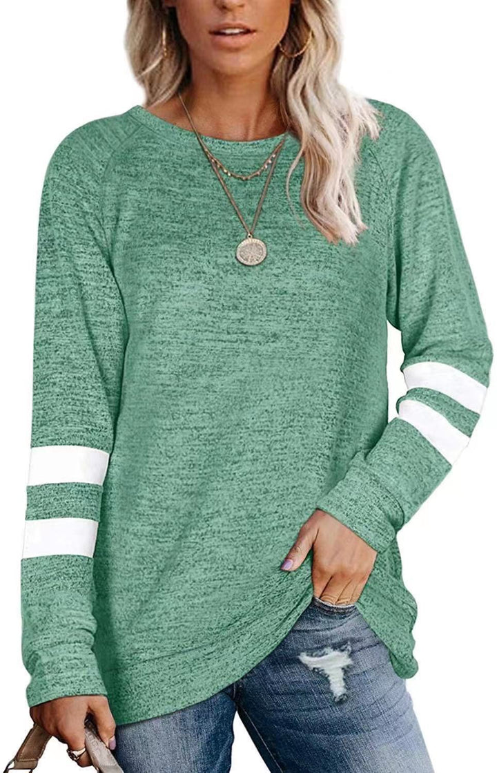 AVELINE - LONGLINE STRIPED SLEEVE T-SHIRT