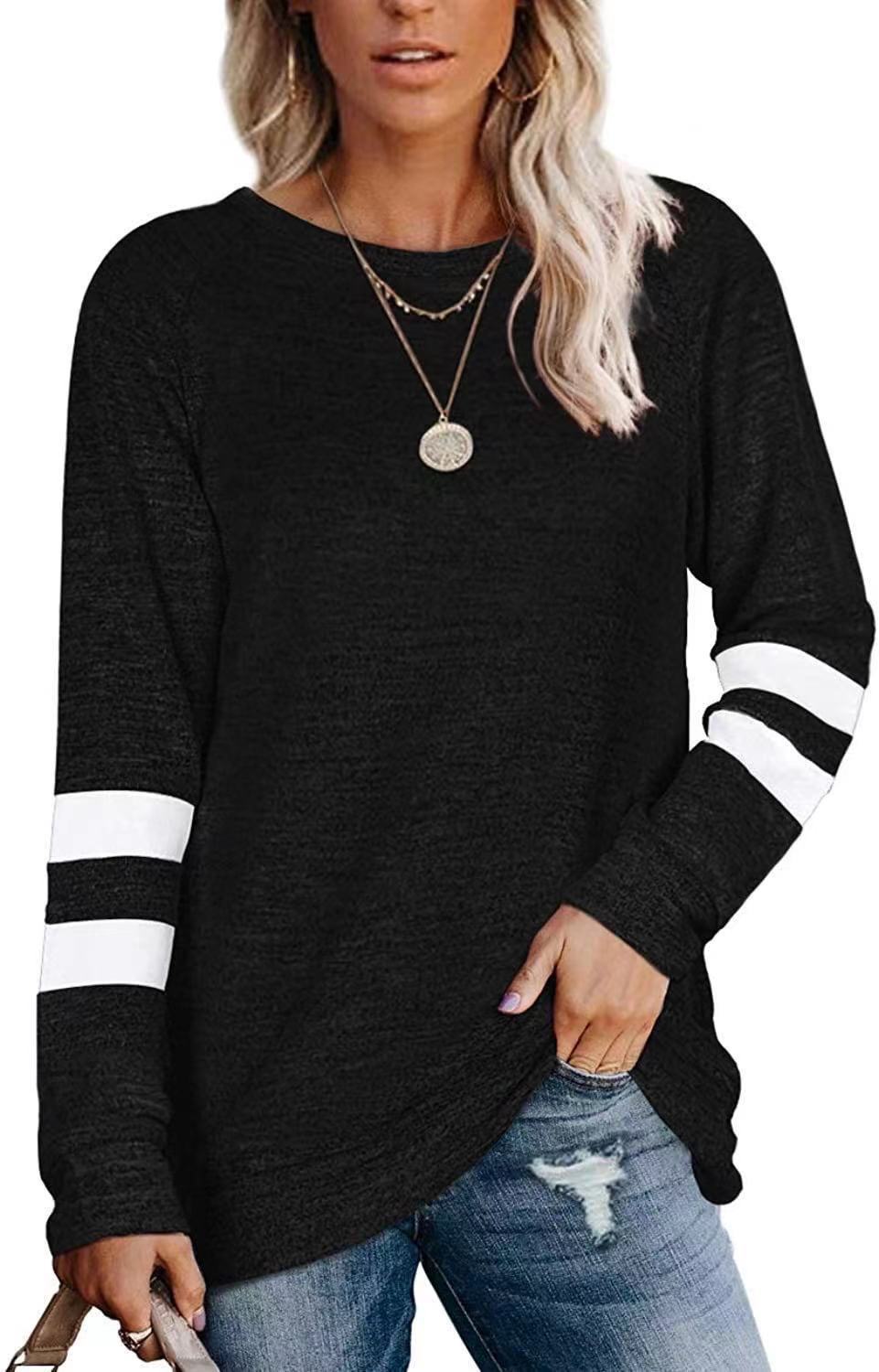 AVELINE - LONGLINE STRIPED SLEEVE T-SHIRT