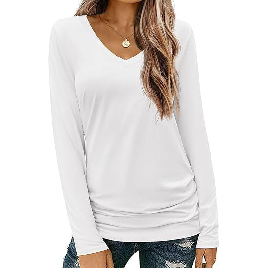 LORENE - CLASSIC V-NECK LONG SLEEVE TOP