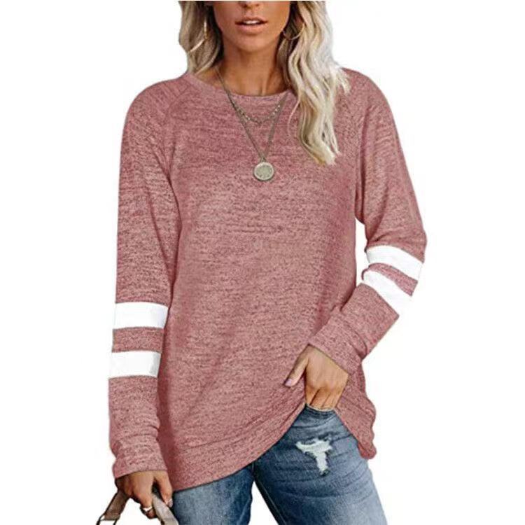 AVELINE - LONGLINE STRIPED SLEEVE T-SHIRT
