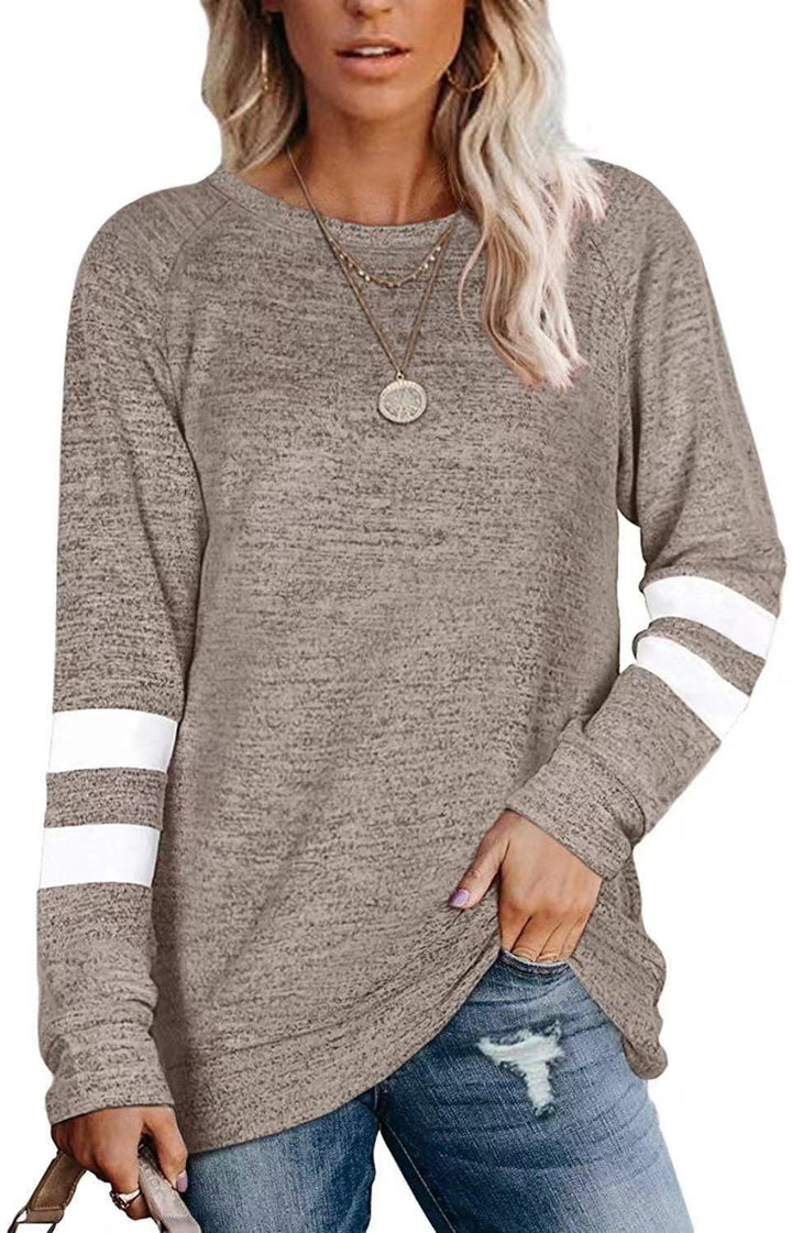 AVELINE - LONGLINE STRIPED SLEEVE T-SHIRT