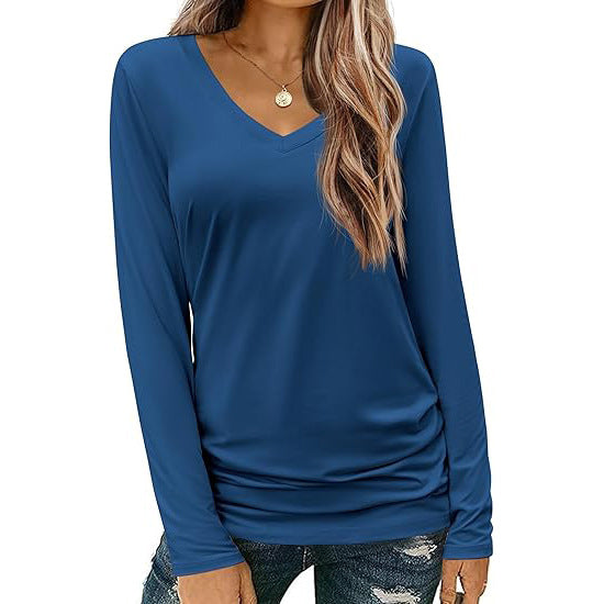 LORENE - CLASSIC V-NECK LONG SLEEVE TOP