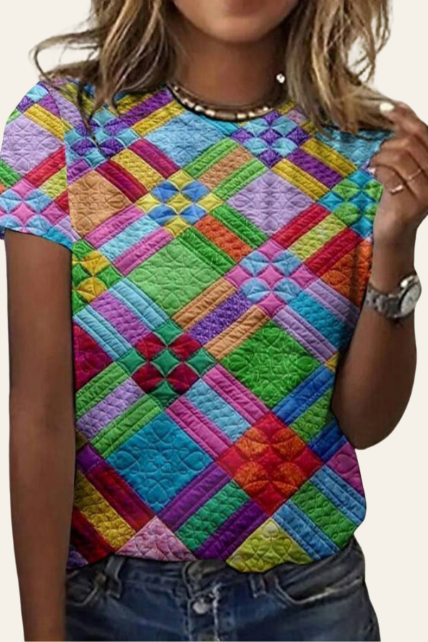 NINA - VINTAGE COLOUR BLOCK T-SHIRT