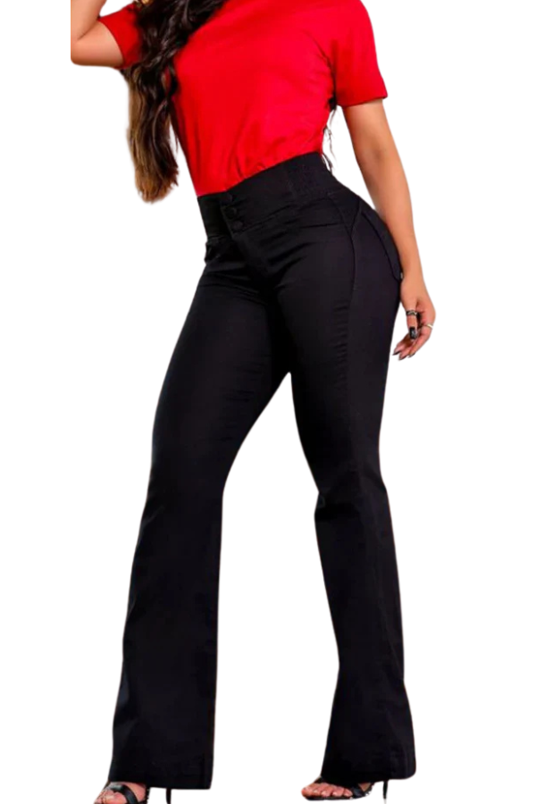 MILA - HIGH-WAIST STRETCH FLARED JEANS