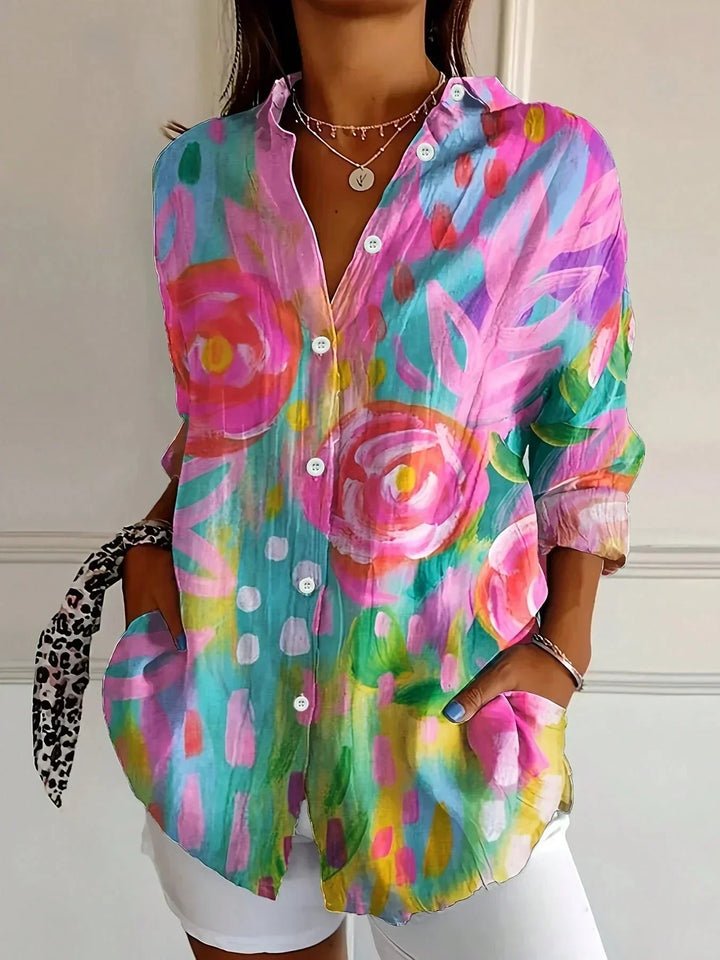 ELANORA - COLOURFUL BLOUSE WITH PLAYFUL PRINT