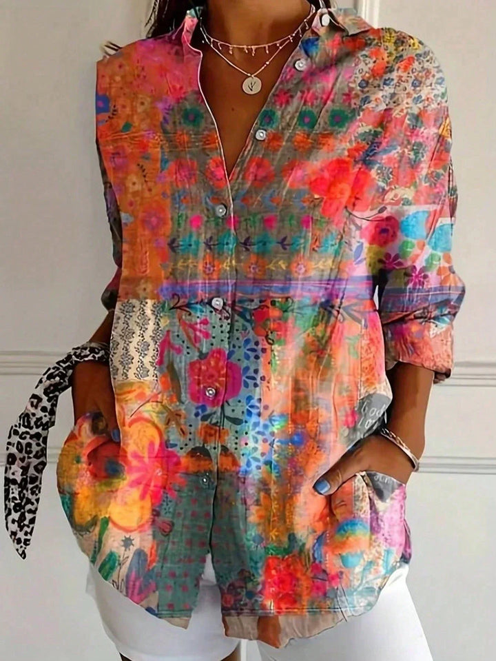 ELANORA - COLOURFUL BLOUSE WITH PLAYFUL PRINT