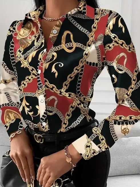 MELVARA - CHAIN PRINT SHIRT
