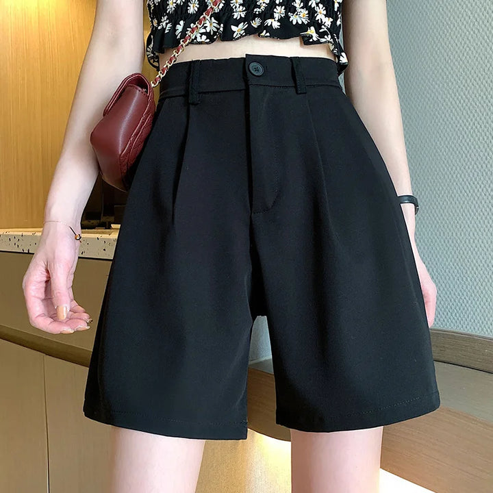 LINA - CLASSIC HIGH WAIST SUIT SHORTS