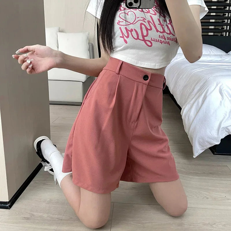 LINA - CLASSIC HIGH WAIST SUIT SHORTS