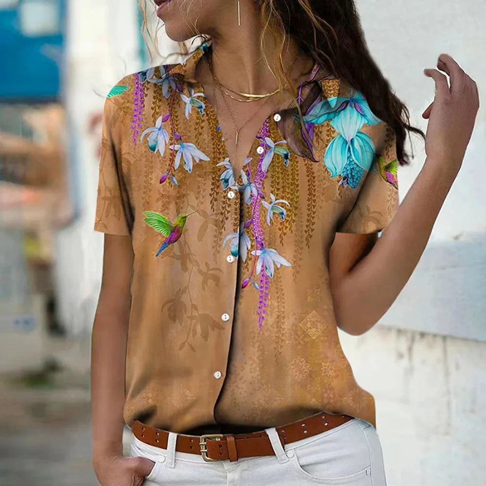 ELVÉA - FLORAL SHORT SLEEVE SHIRT