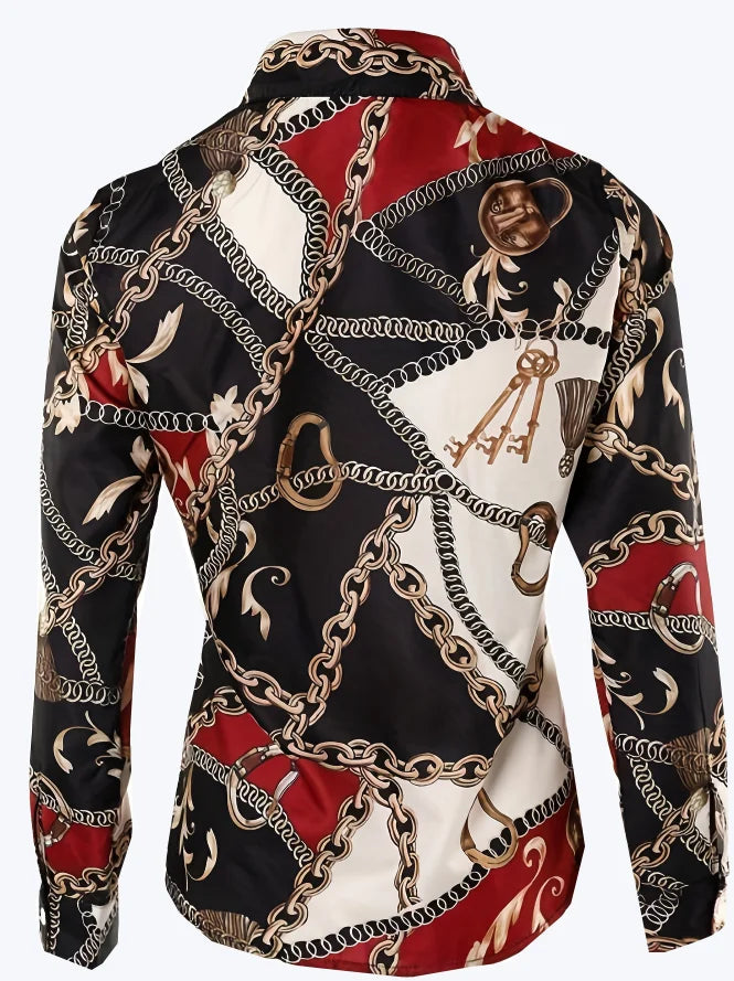 MELVARA - CHAIN PRINT SHIRT