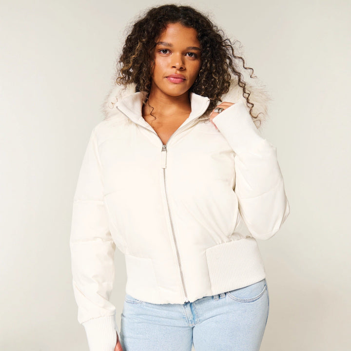 JEDDA - QUILTED JACKET WITH DETACHABLE HOOD