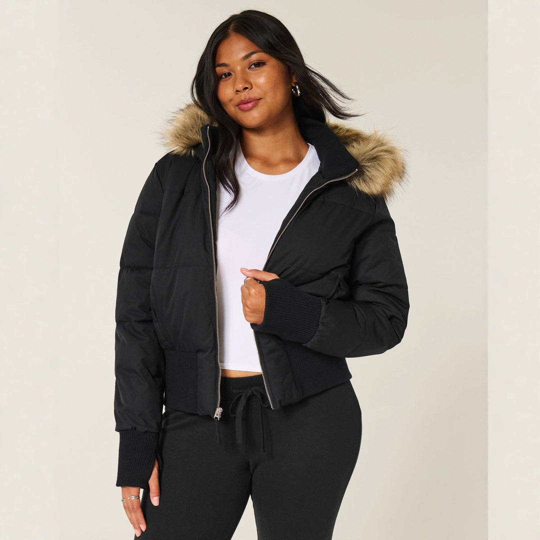 JEDDA - QUILTED JACKET WITH DETACHABLE HOOD