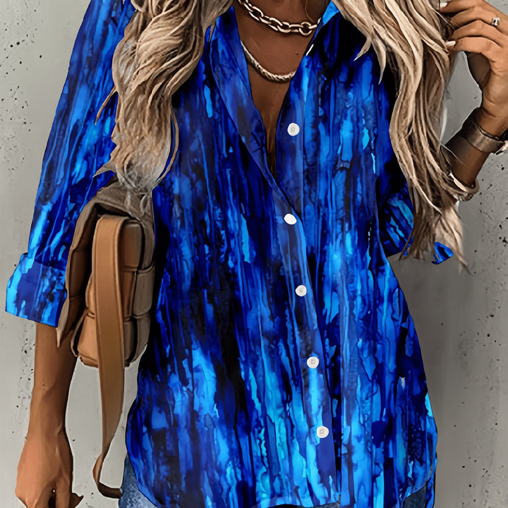 ELVARA - WATERCOLOUR SLEEVE BLOUSE
