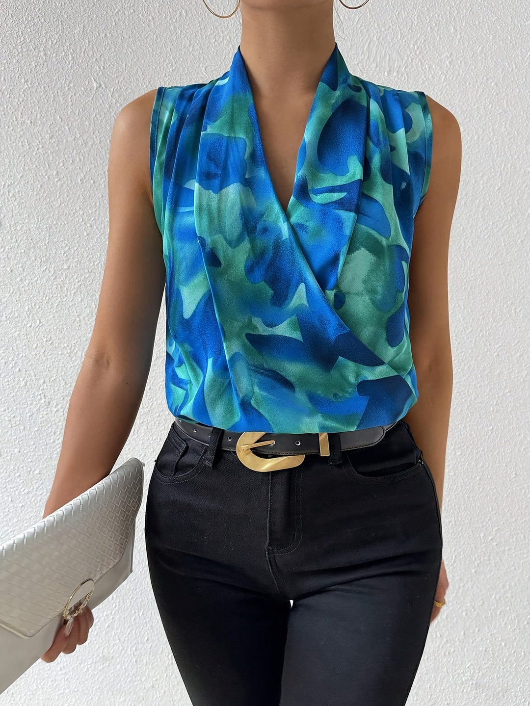 SERENYA - WATERCOLOUR SLEEVELESS BLOUSE