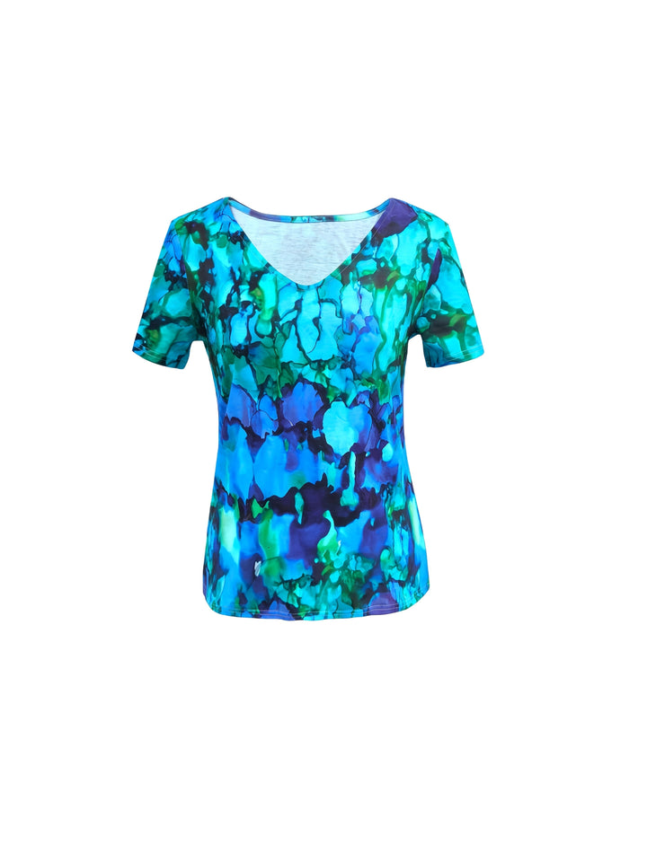 MARISE - WATERCOLOUR ABSTRACT V-NECK T-SHIRT