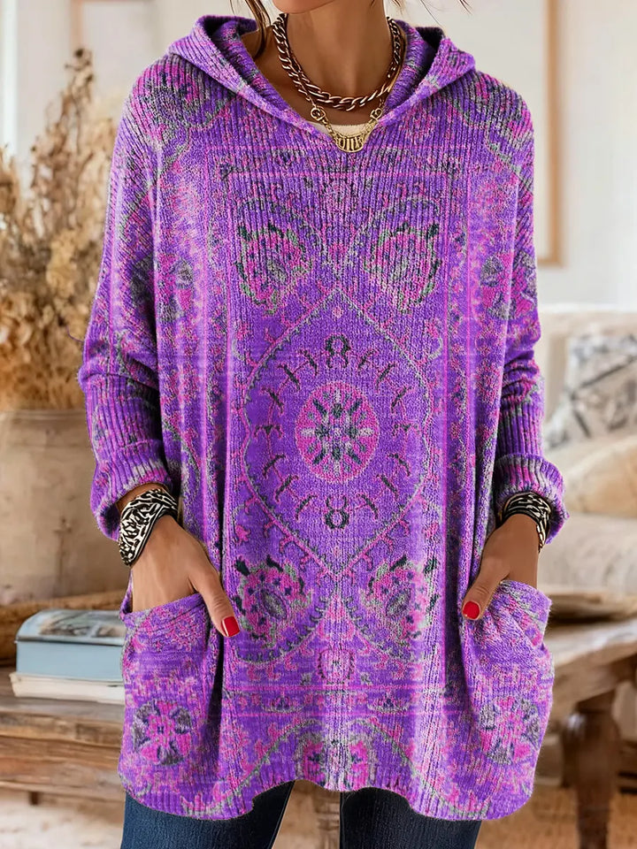 Victoria™ Retro Ethnic Print Hooded Tunic